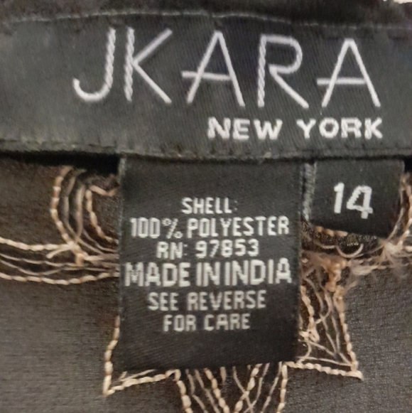 J KARA NEW YORK Black Dress with Gold Accents Women's Size 14 With Jacket NWOT - Picture 2 of 16